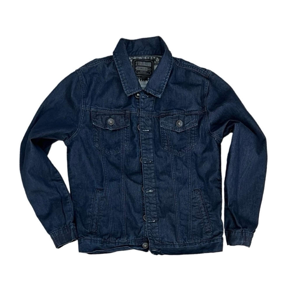 Early 2000s Oversized Dark Blue Jean Jacket Sz M